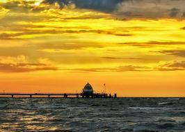 yellow dawn over the baltic sea