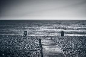 Beach Empty Monochrome