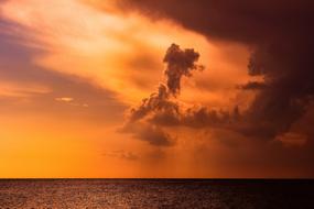 evening dramatic sky over the sea
