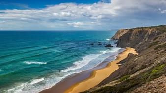 panoramic view of the scenic ocean coast on a sunny day