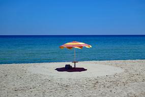 parasol on the coast of sardinia