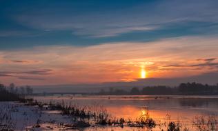 Lake at Morning Sunrise