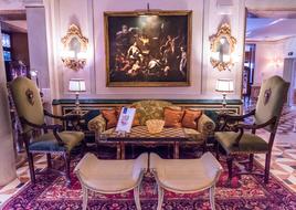 Beautiful and colorful, vintage interior of the Gritti Palace in Venice, Italy