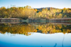 lake with reflection of autumn trees