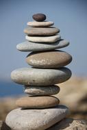 stones as a balance on a blurred background