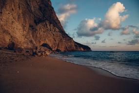 cliff on the ocean coast on the island