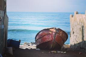 Abandoned Boat on Beach