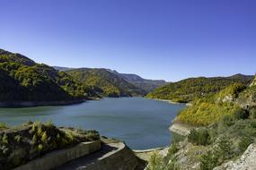 Dam Lake Landscape The