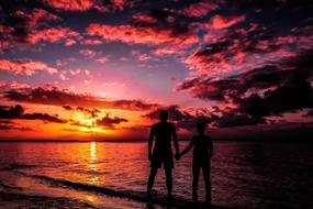 Fraser Island beach at Sunset