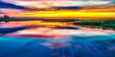 Russia Sunset Dusk countryside