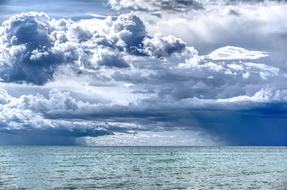 white Clouds at Sky over Sea