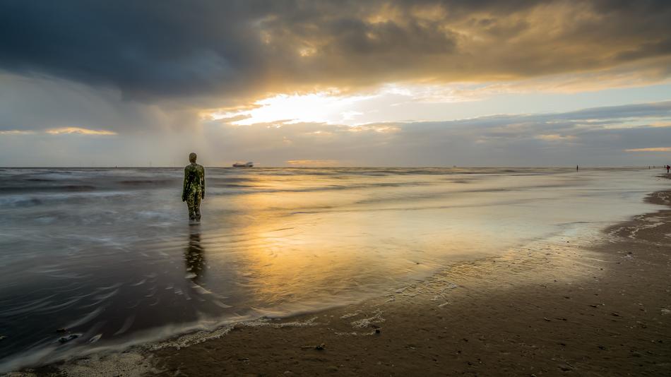 Crosby Beach person