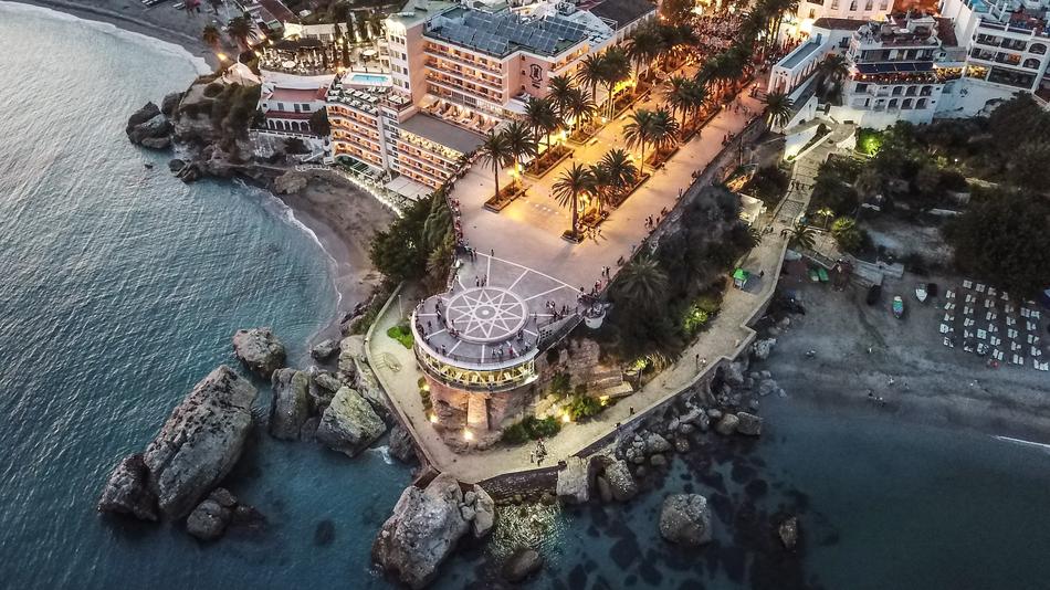 top view of the building by the sea