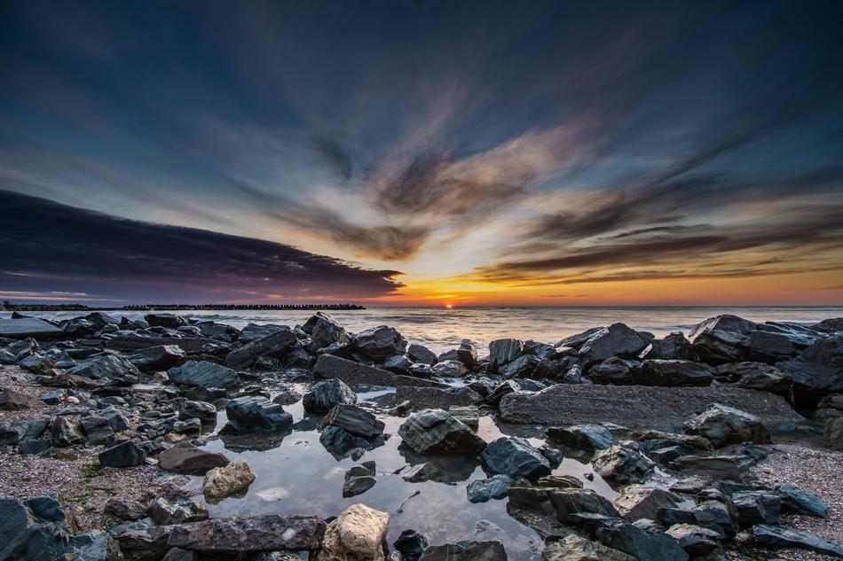stones on the Black Sea coast in Romania