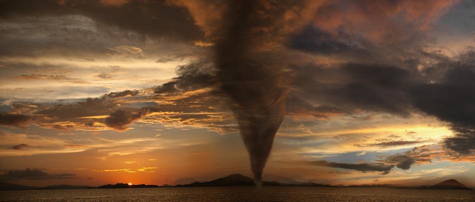 Sunset Panorama and tornado