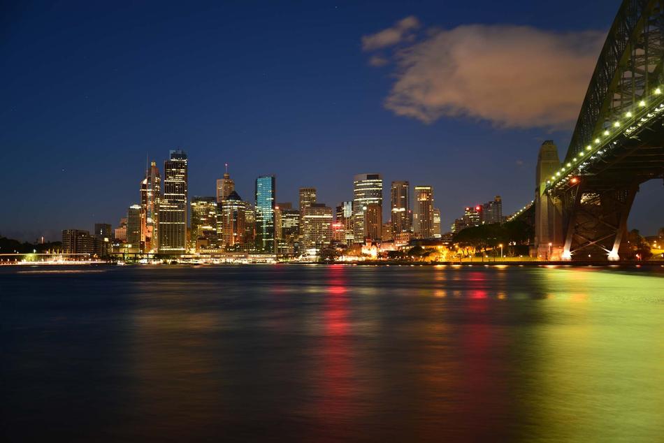 night photo of Milsons Point Sydney Australia