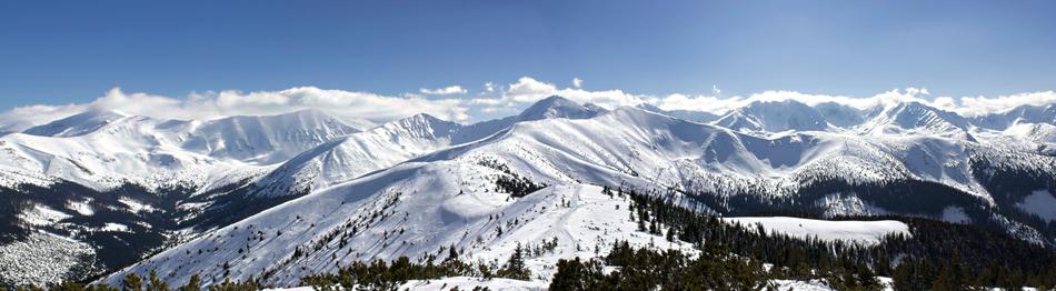 Snow Panorama Winter mountains