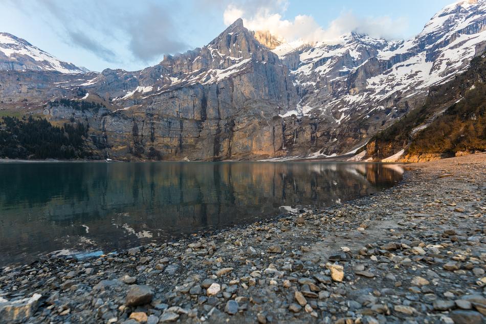 Background Beautiful mountains lake