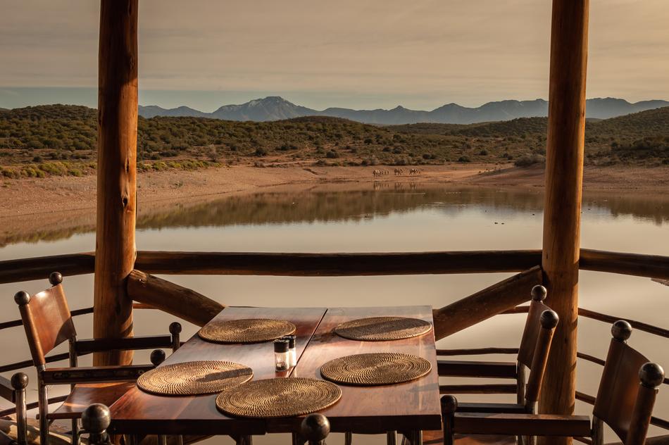 dinner on a terrace in africa