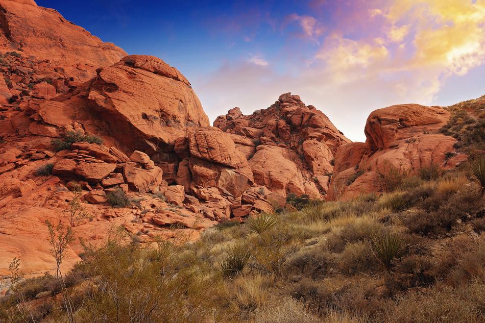 red rocks on the hill