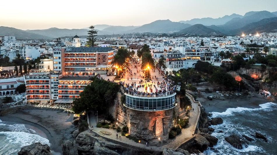 People in BalcÃ³n De Europa at Sunset