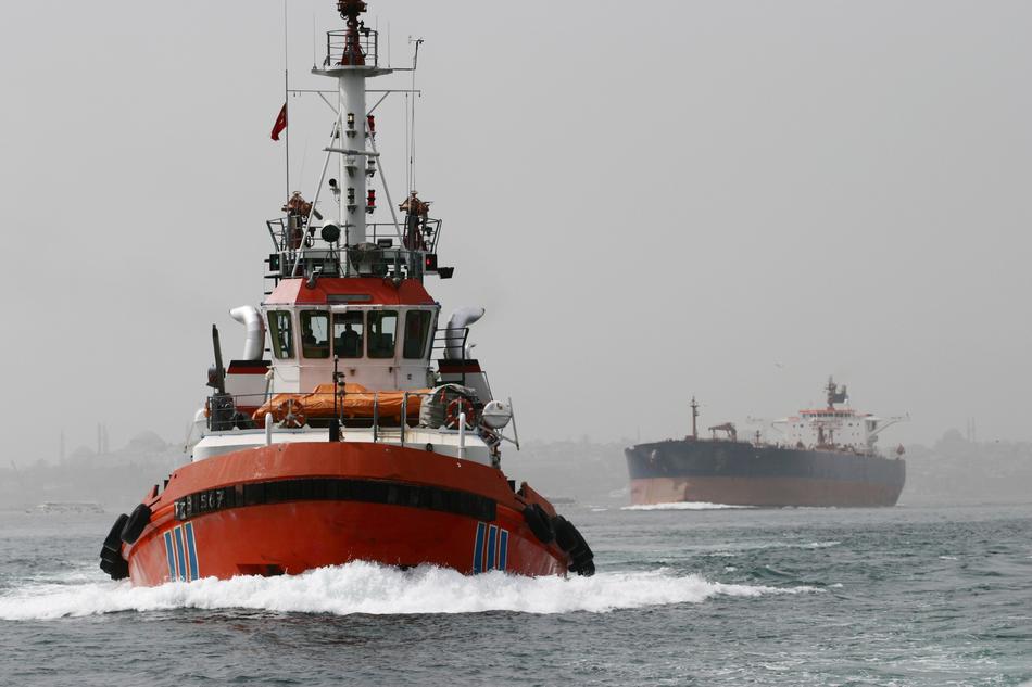 Tractor Ship at Tanker Port