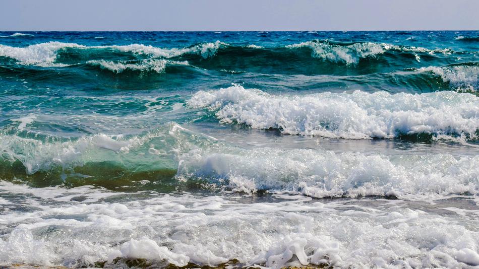foamy waves in the seascape