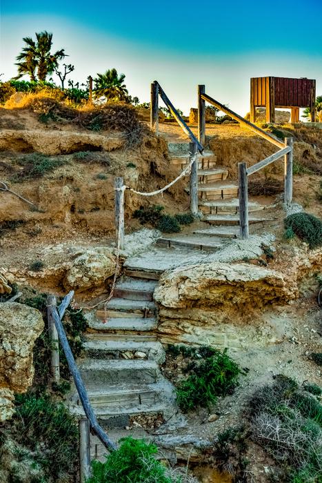 landscape of Cyprus Kapparis Stairs