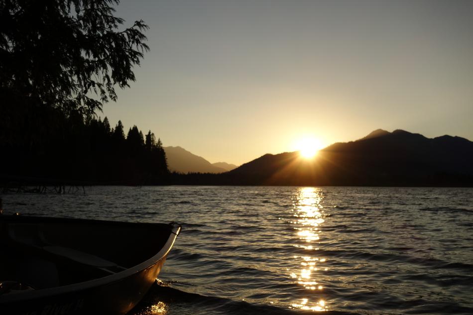 Canoe Boat at Sunset