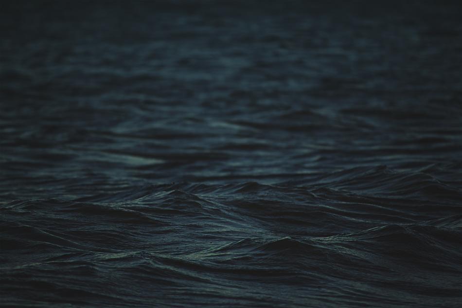 sea water in the dark