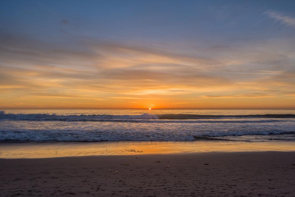 Sunset over Water on fair weather
