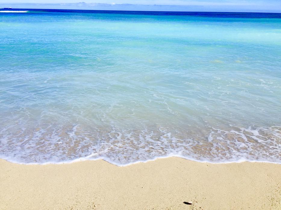 water on the beach