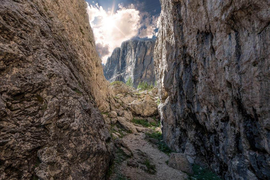 trail among the high dolomite mountains