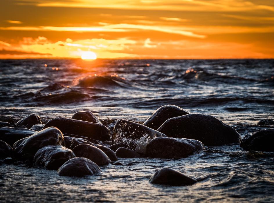 cobblestones in the ocean bay