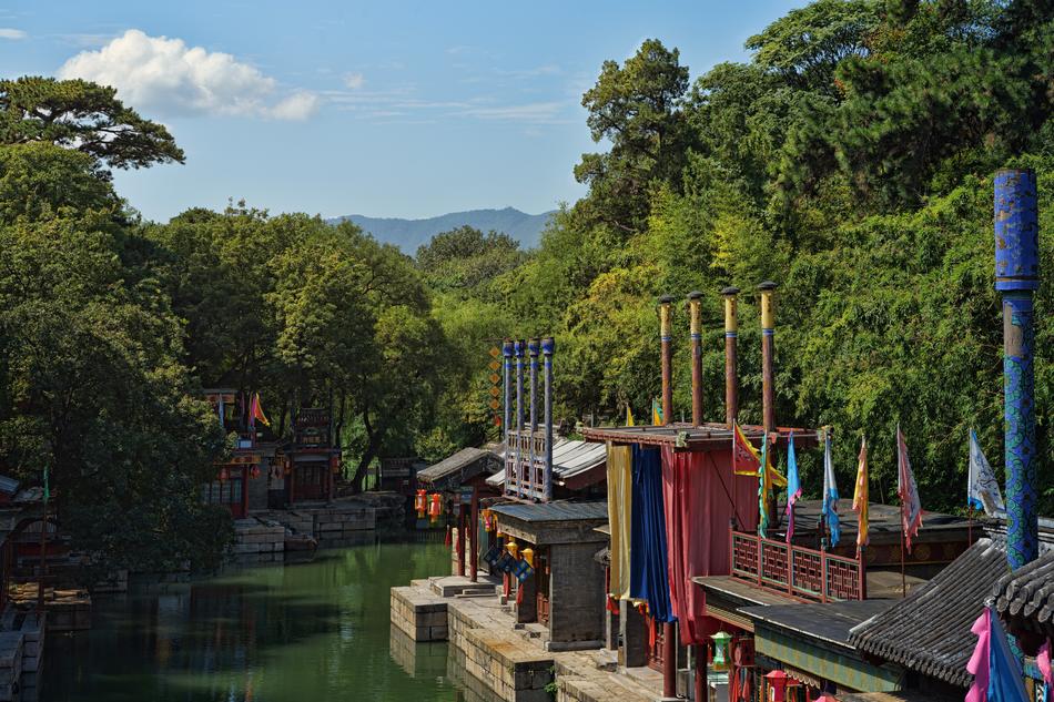 summer palace near the river in beijing