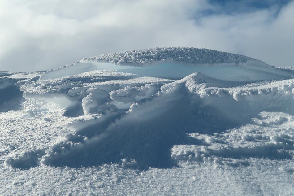 snow as a work of art on a sunny day