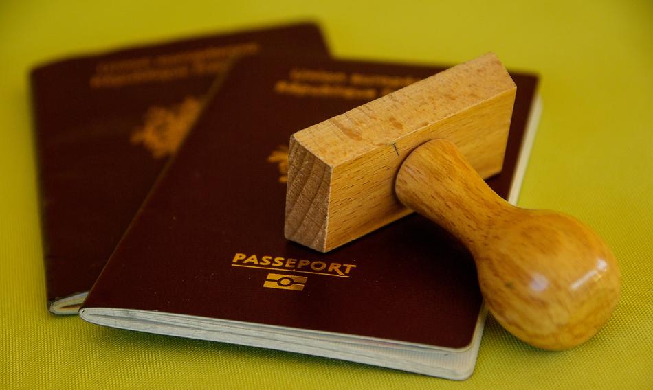 wooden stamp is on foreign passports