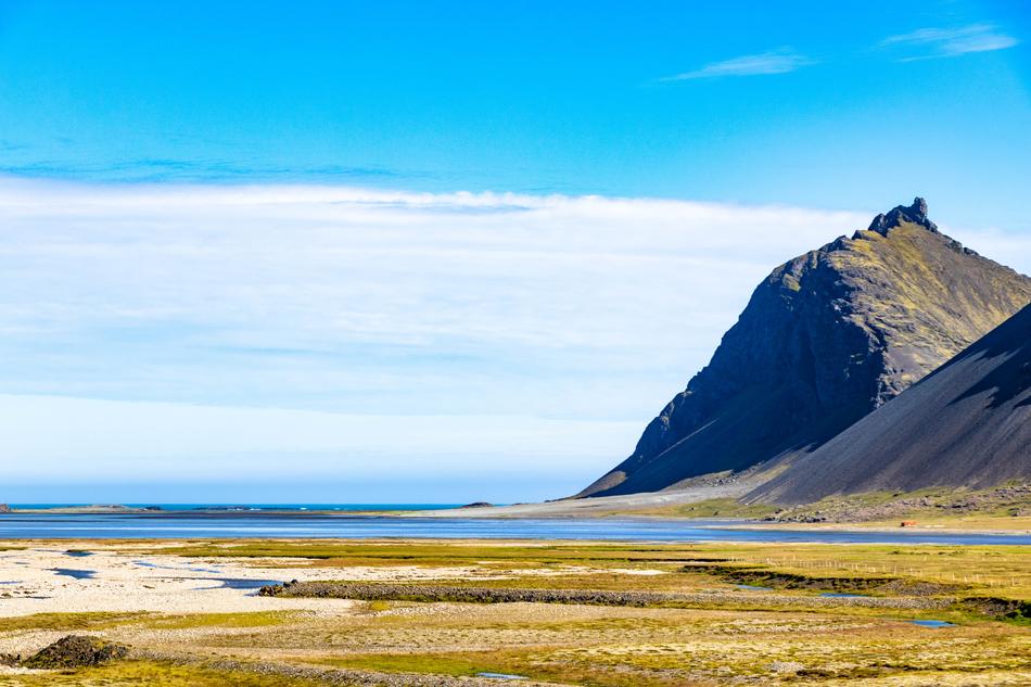 mountain on the coast in iceland