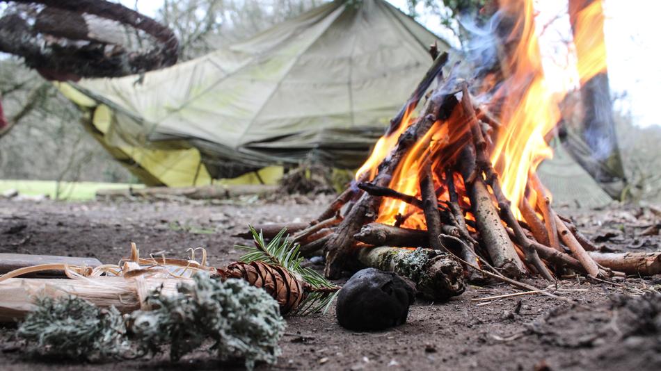 Fire in Camping close-up