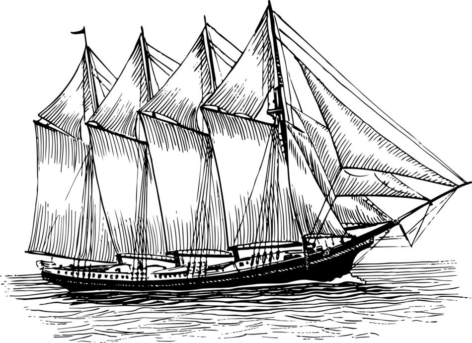 boat ocean sail sailing schooner