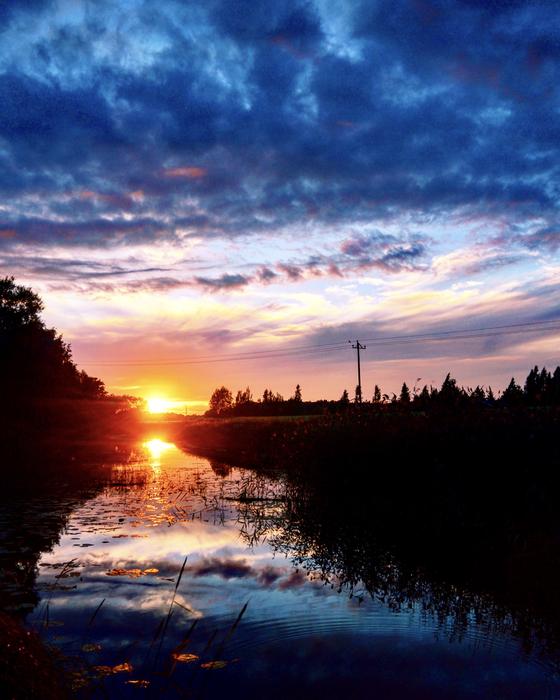 River Sunset Sky