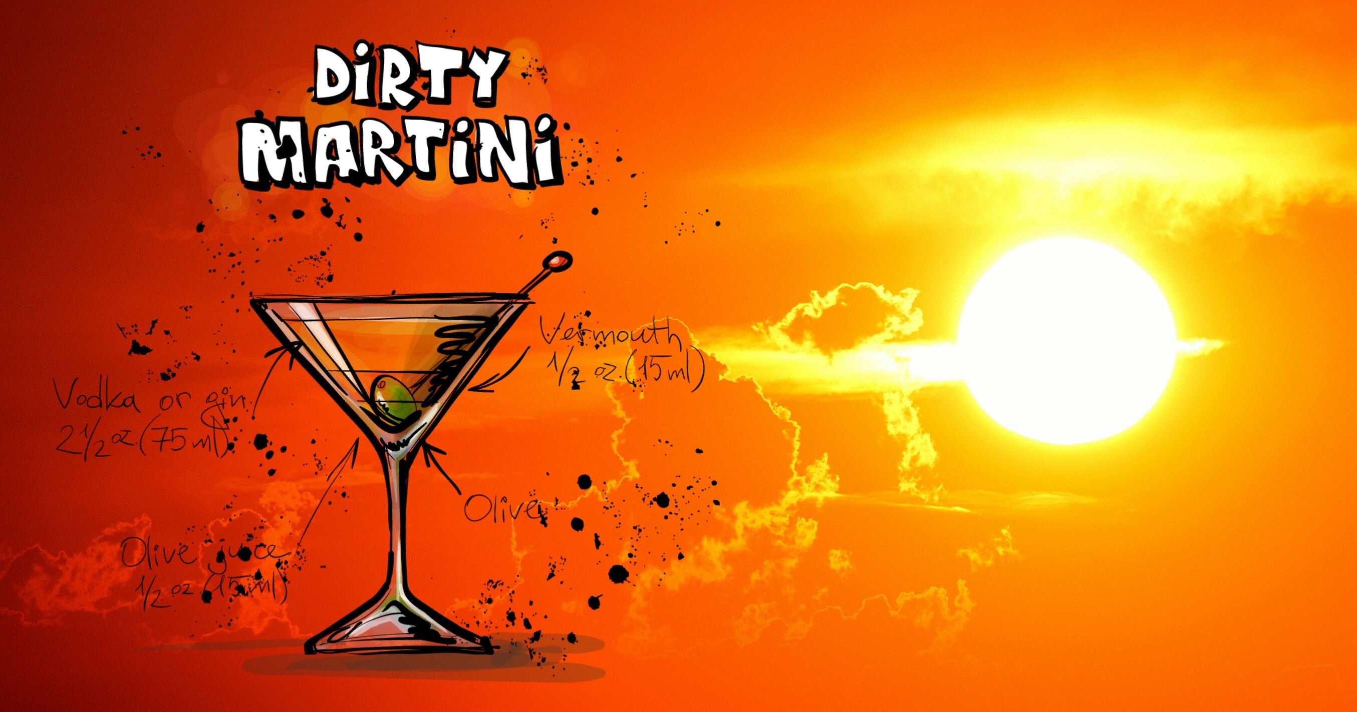 Resolution: 2709x1423, File size: 630Kb, Dirty Martini Cocktail Drink pictu...