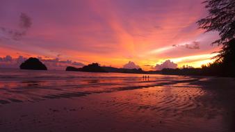 Landscape of Sunset sand Beach