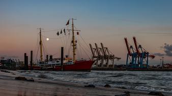 Hamburg Ships on Beach