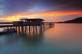 Sea at Sunset Moment