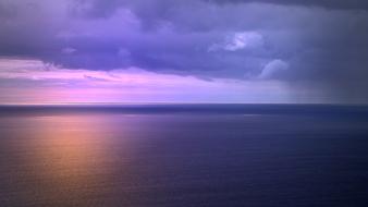purple sunset over the coast of Madeira