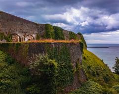 view of Dover castle on the British coast