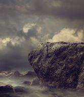 Rock Sea dark Sky