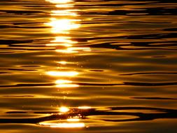 golden sparkling water, Sea at Sunset, background