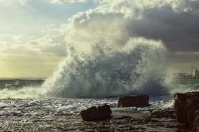 Stormy sea Wave Crushing